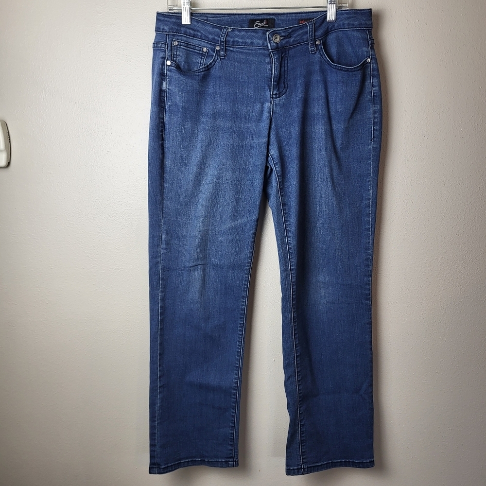 Earl Jeans Straight Leg Medium Wash Denim Women's size 12 Petite